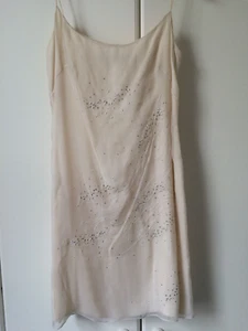 New Richard Tyler Collection white silk mini dress with silver specks - Picture 1 of 12