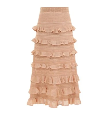 Falda en capas Zimmermann Illustration | Champagne, cintura alta, volantes, elástica Foto 1 de 4