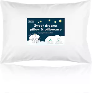 13X18 Organic Cotton Toddler Pillow with Pillowcase - Washable Kids Nap Pillow - Picture 1 of 12