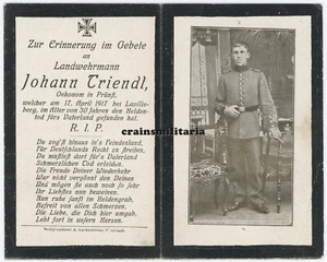 Orig. Sterbebild Landwehr Soldat Bayern + LAVILLE-BERG Frankreich 1917 - Bild 1 von 1