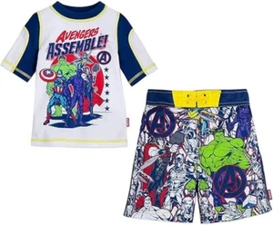 Marvel Avengers Rash Guard & Swim Trunks Set Boy Size 5/6 - Picture 1 of 1