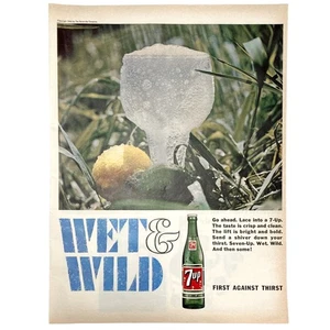 1966 7up Wet & Wild - “First Against Thirst" Vintage Ebony Print Ad - Picture 1 of 1
