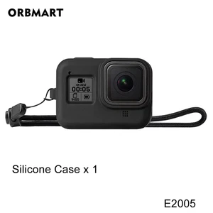 Custodia in Silicone per Gopro Hero 8 Proteggi Schermo in Vetro Temperato Nero P - Foto 1 di 15