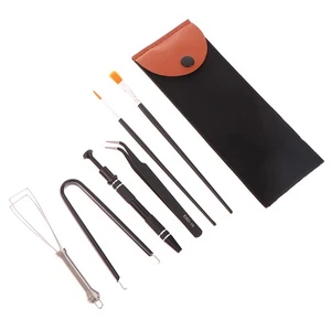 1Set Keyboard Cleaning Tool Keycap Puller Stem Holder Lube Brush w/Storage Bag - Afbeelding 1 van 14