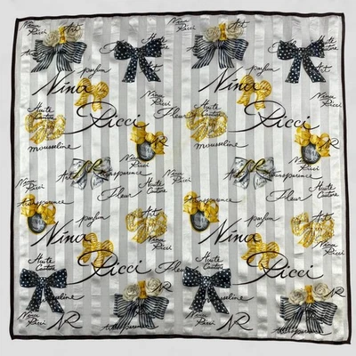Pañuelo vintage Nina Ricci pañuelo pañuelo pañuelo cuadrado de bolsillo Foto 1 de 4