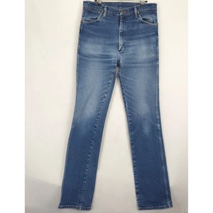 Wrangler Jeans Men 32x34 Blue Denim 947STR Stretch Regular Fit Straight Leg USA - Picture 1 of 10