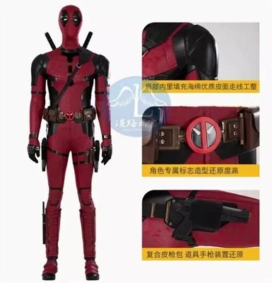 Deadpool 3 Macacão Cosplay Fantasia Wade Wilson Acessórios Terno Lote Halloween - Imagem 1 de 4