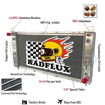 34" 2370 Radiator Fit 99-13 Chevy Silverado 1500 2500 Suburban Tahoe 4.8 5.3 6.0 - Image 1 of 4