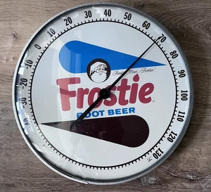 Lrg. Frostie...Man...Frostie! Root Beer Thermometer USA Aluminum/Glass 13" Round - Picture 1 of 9