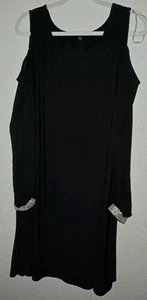 Womens  Black Cold Shoulder Rhinestone Cuffs Cocktail Dress Plus Size 20 New  - Picture 1 of 7