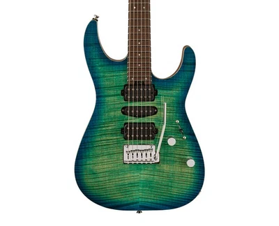 二手 Charvel MJ DK24 HSH 2PT W 桃花心木 - Carribean Burst 带 Wenge FB — 第 1/4 张图片