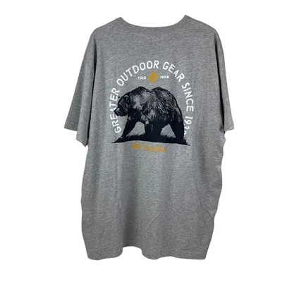 Camiseta masculina Columbia estampa gráfica cinza leve dupla face tamanho 2XT nova com etiquetas - Imagem 1 de 4