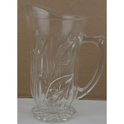 Gorham Rosewood Clear Glass Pitcher Etched Kitchen Engraved Flowers - Image 1 of 4