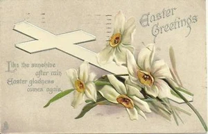 Tuck White Lily Easter Postcard Series 1728 - Picture 1 of 1