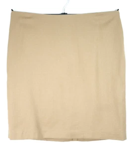 TALBOTS Women's Thin Flannel Wool Pencil Skirt Lined Camel Brown Size 16 Plus - Picture 1 of 16
