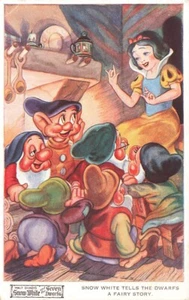 1938 Walt Disney's SNOW WHITE and the SEVEN DWARFS Valentines Postcard No 4173 - Picture 1 of 2