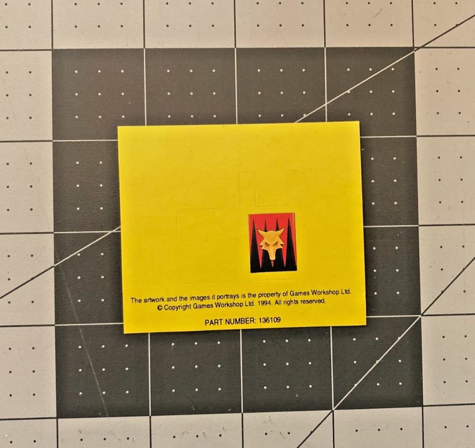 Vintage Warhammer 40K SPACE WOLVES BANNER Sticker part # 136109 marines OOP AY25 - Image 1 of 1