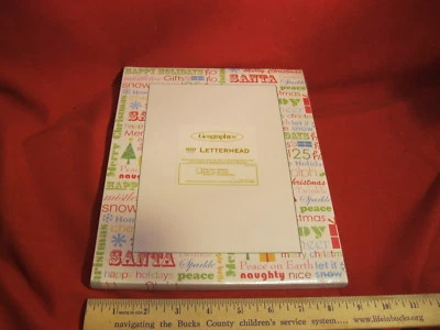 Geographics Letterhead Holiday Words Christmas 100 Count 24/60 LBS 8 1/2" x 11" - Image 1 of 3