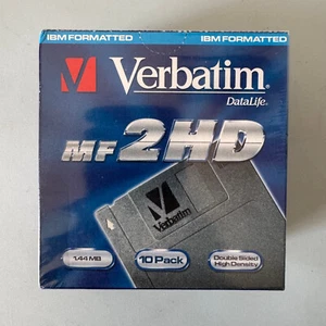 10x Verbatim Floppy Disks MF-2HD 3.5" IBM Formatted Diskettes Double Sided - NEW - Afbeelding 1 van 3