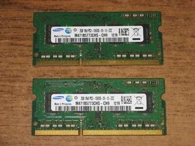 Samsung 2GB 1Rx8 PC3-10600SS Laptop (2 RAM chips 4GB) M471B5773CHS-CH9 Used - Image 1 of 2