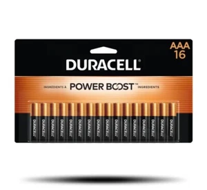 Duracell POWER BOOST Coppertop AAA Alkaline Batteries, Pack of 16 - Picture 1 of 3
