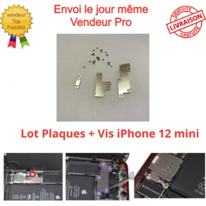Plaque Fer Fixation Nappe Batterie Ecran Lcd Vibreur Iphone 12 Mini + Vis - Photo 1 sur 15