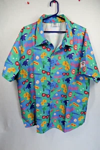 BDA Sports Chicago Cubs XL All Around Button Front Shirt Hawaiian Colorful - Picture 1 of 11