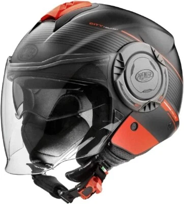 PREMIER COOL EVO CH 92 CASCO NERO HELMET JET DOPPIA VISIERA LEGGERO SPORTIVO L - Immagine 1 di 3