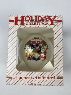 Vintage 1999 PITTSBURGH PIRATES VS. CLEVELAND INDIANS  Christmas ORNAMENT - Image 1 of 3