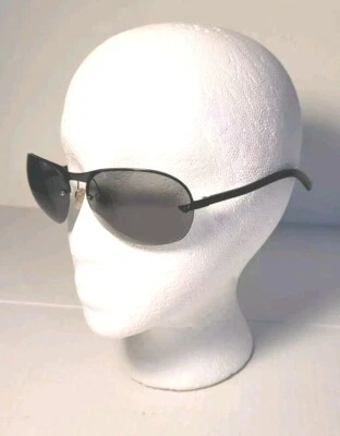 VTG Emporio Armani Sunglasses 208S Matte Black Rimless Frame Oval Lenses, Italy - Image 1 of 4