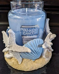 Yankee Candle Summer Ocean Blue Shells & Starfish Resin Holder Fits Large Jars - Picture 1 of 11