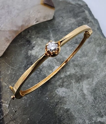 Натуральный браслет на петлях из золота 14 карат 0,585 пробы Daniel S Rine 0,25 бриллианта огранки Au 25235 - Изображение 1 из 4