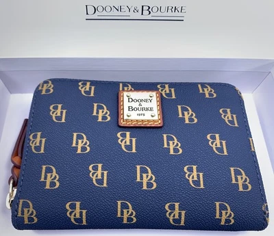 Cartera Dooney & Bourke Gretta mediana con cremallera alrededor color azul marino Foto 1 de 4