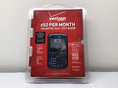 Новый запечатанный Pantech Caper - черный (Verizon) сотовый телефон портативный в коробке - Изображение 1 из 4