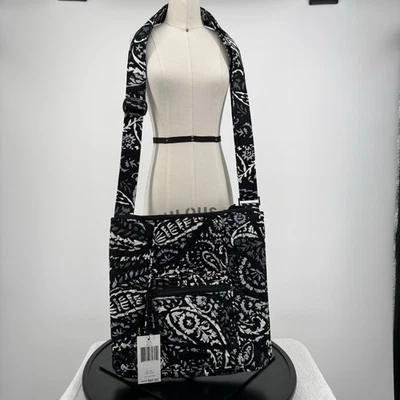 Vera Bradley Hipster Crossbody Bag/Purse Paisley Noir Pattern Black & White NWT - Image 1 of 4