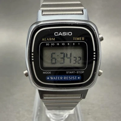 Casio LA670W Watch Women 24mm Digital Silver Tone Rectangle Alarm Chrono New Bat - Image 1 of 4