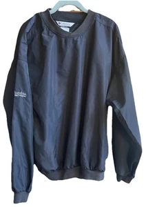 Columbia Sportswear Mens Large Black Windbreaker Lightweight Jacket Banded Trim - Picture 1 of 11