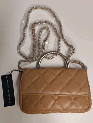👜 French Connection MELL Quilted Crossbody Bag – Color Latte - Image 1 of 4