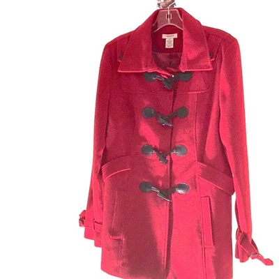 Vertigo Paris Red Polyester Blend Pea Coat. XL - Image 1 of 4