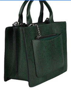 BNWT GEORGE FOREST GREEN FAUX LEATHER MINI TOTE BAG HANDBAG WITH MATCHING PURSE - Picture 1 of 4