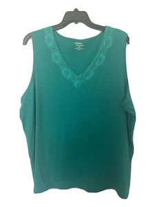 Liz & Me For Top Shirt Tunic Size 3X 26/28 Green Sleeveless - Picture 1 of 6