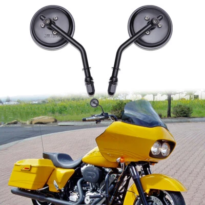 For Harley Davidson Road Glide CVO Custom Round Motorcycle Rear Side View Mirror - Image 1 of 4