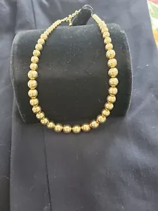 Collar de cuentas enchapado en oro graduado de 16" de largo hermosa pieza vintage - Imagen 1 de 7