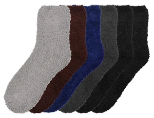 Lote de 6 pares de calcetines de invierno lisos cálidos acogedores a rayas difusas para mujer 10-13 - Imagen 1 de 2