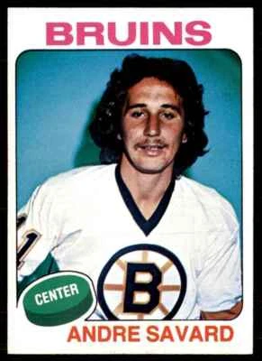 1975-76 Topps Hockey Card Andre Savard 1 Boston Bruins #155 - Image 1 of 2