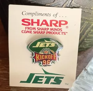 New York Jets Kick Off 1996 Aniversario Fútbol Tac Sombrero Solapa Prendedor Cardado - Imagen 1 de 1