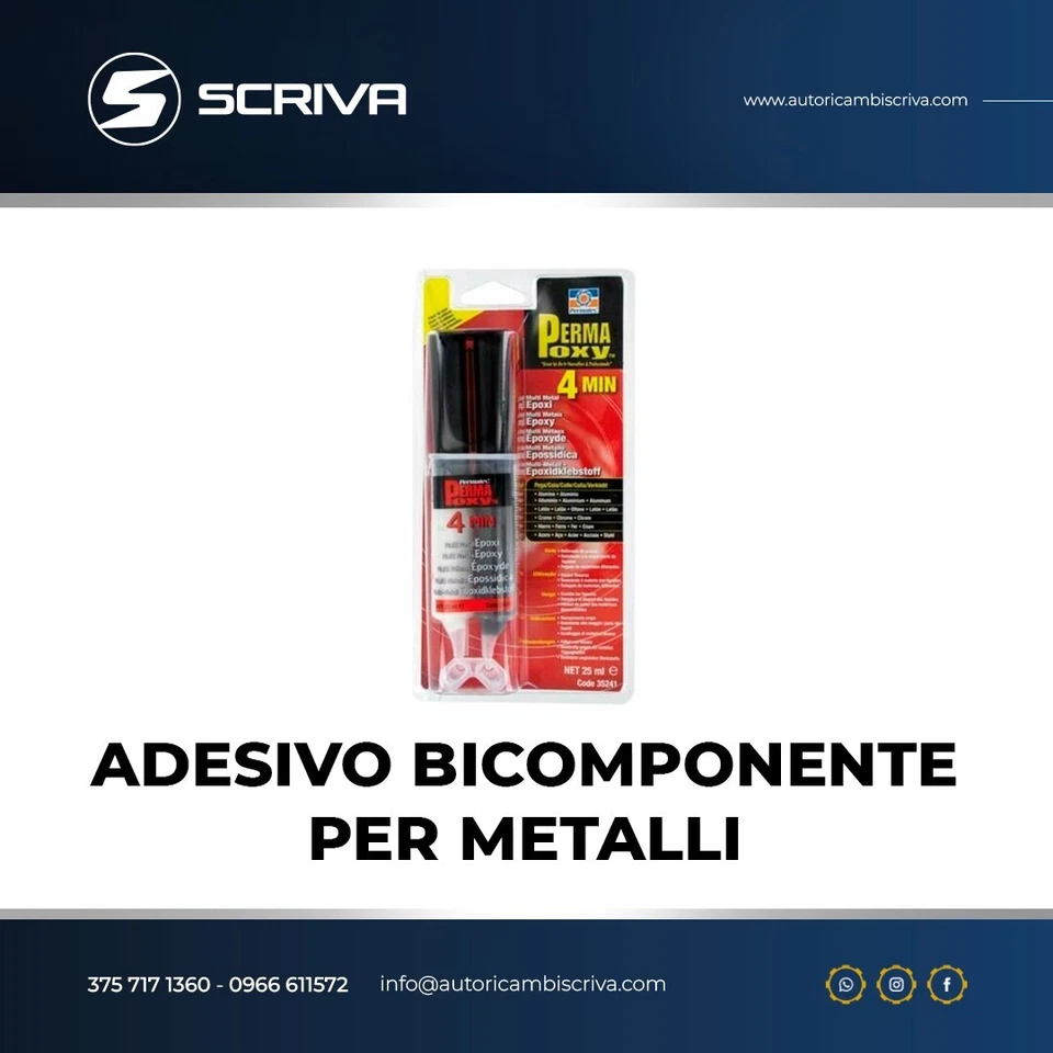 Permapoxy Permatex adesivo bicomponente per metalli