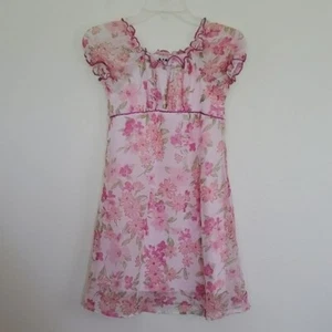 Zoey Pink Floral Short Sleeve Dress Girls 8 - Picture 1 of 8