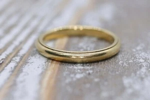 14k Milgrain engraved bead Band. 14k Yellow Gold engraved milgrained. Sz 5 2.5mm - Picture 1 of 9