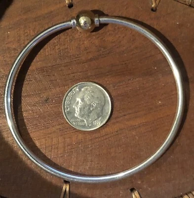 CAPE COD Sterling Silver Ladies Bangle Bracelet With 14kt Gold Ball - Image 1 of 2